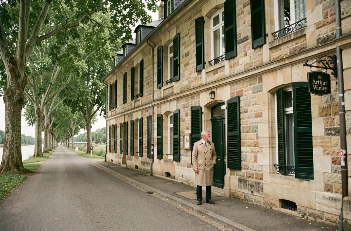 Agence Arthur Winley à Beaumont-sur-Oise avec sa façade en pierre et vue sur les bords de l'Oise