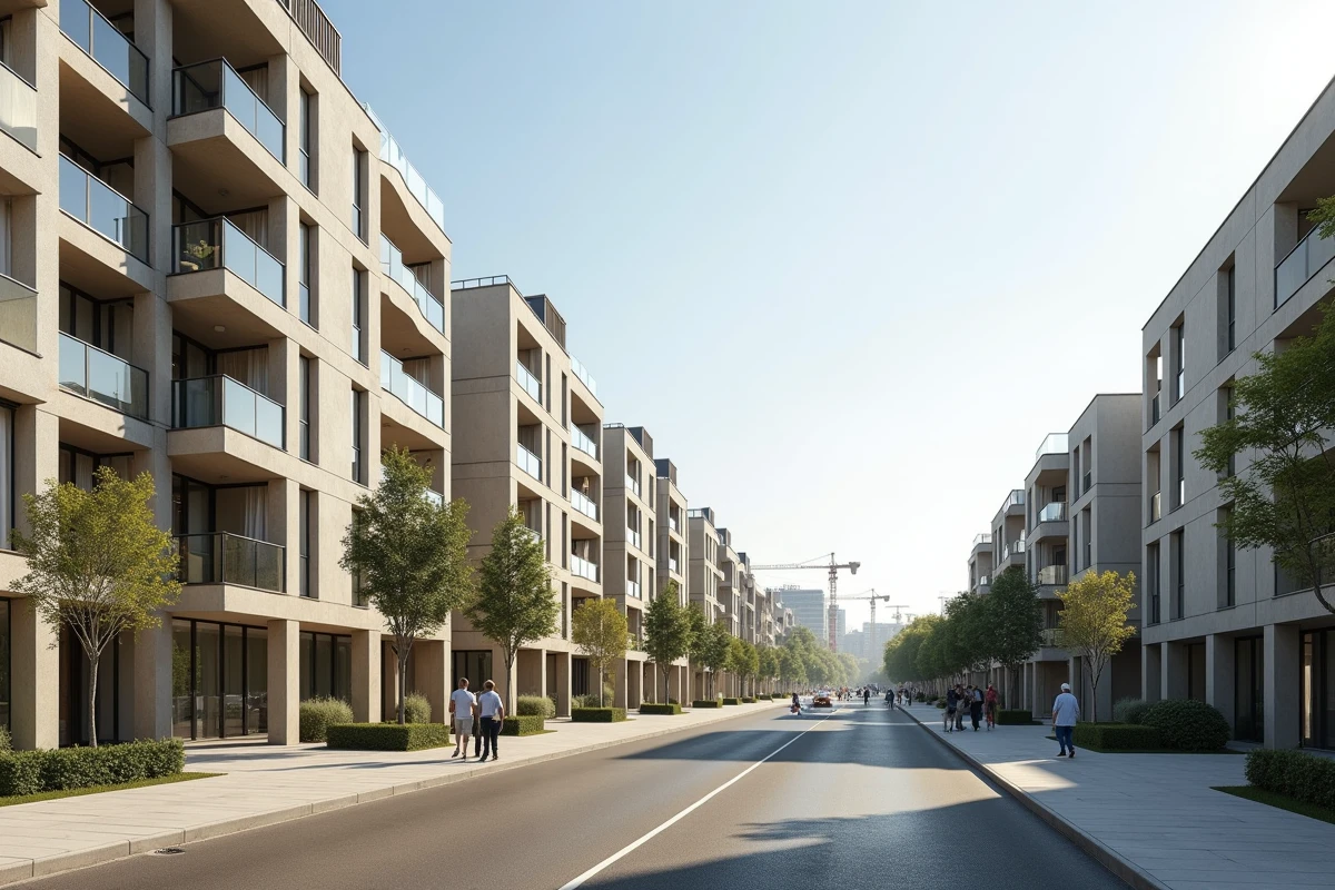 Vue de rue du quartier Convergence 94 à Alfortville avec immeubles modernes et résidents en 2026