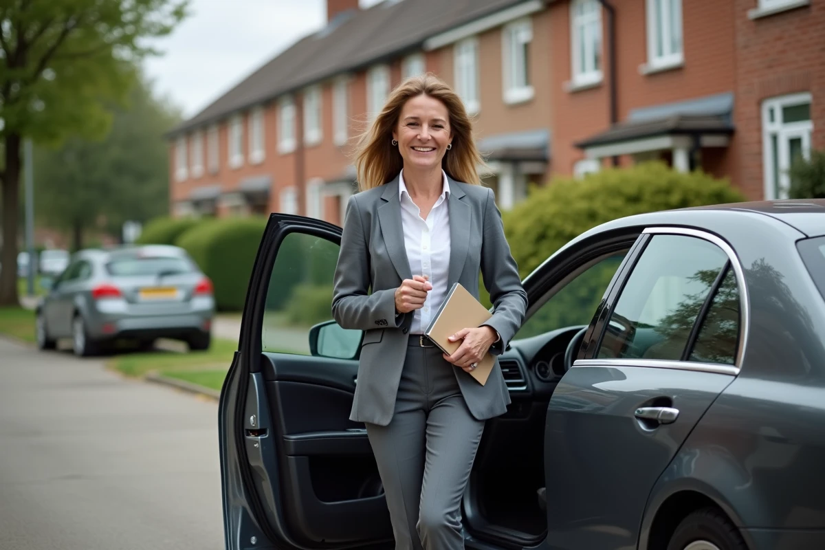 Femme professionnelle sortant d