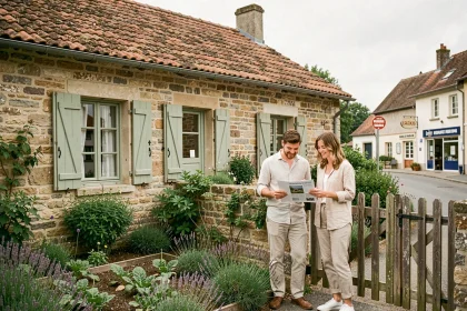 Petite maison en pierre avec jardin à louer dans le Puy-de-Dôme, proche des écoles et commerces du village