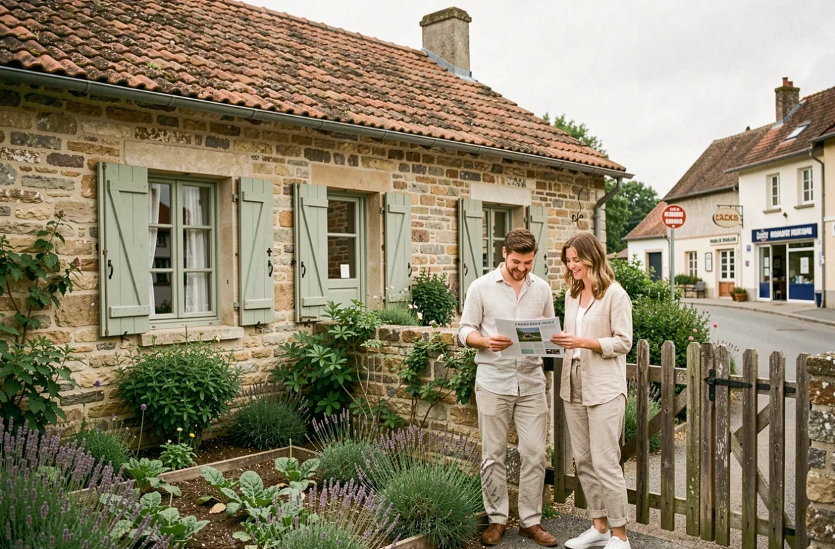 Petite maison en pierre avec jardin à louer dans le Puy-de-Dôme, proche des écoles et commerces du village